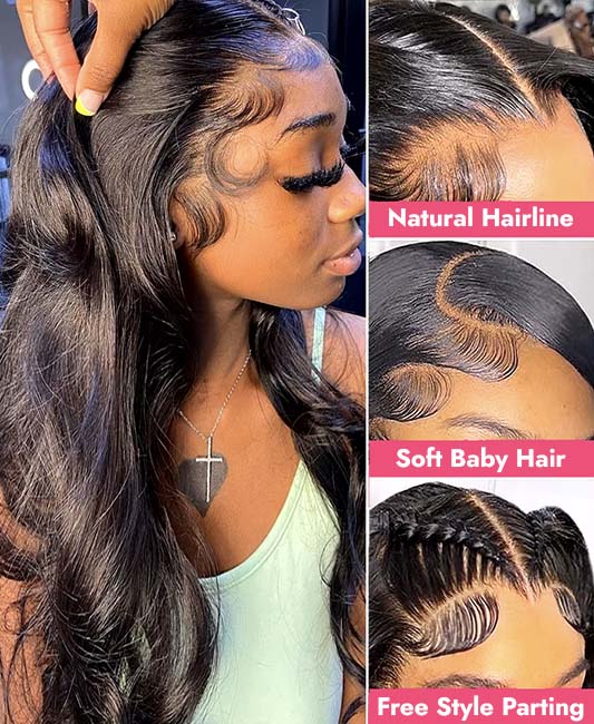 360 black night lace front wig