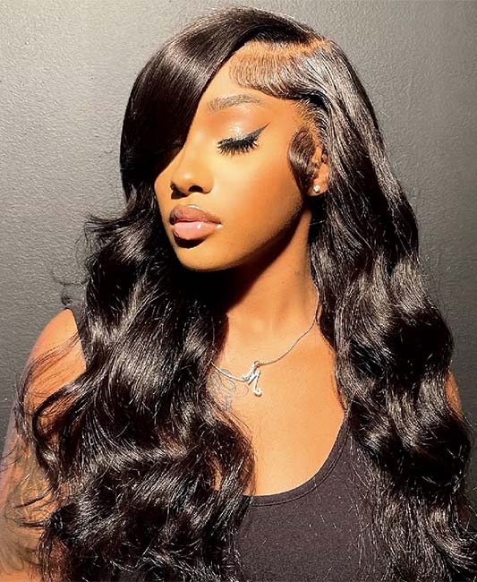 360 black night lace front wig