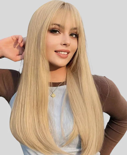 Blonde wig bangs