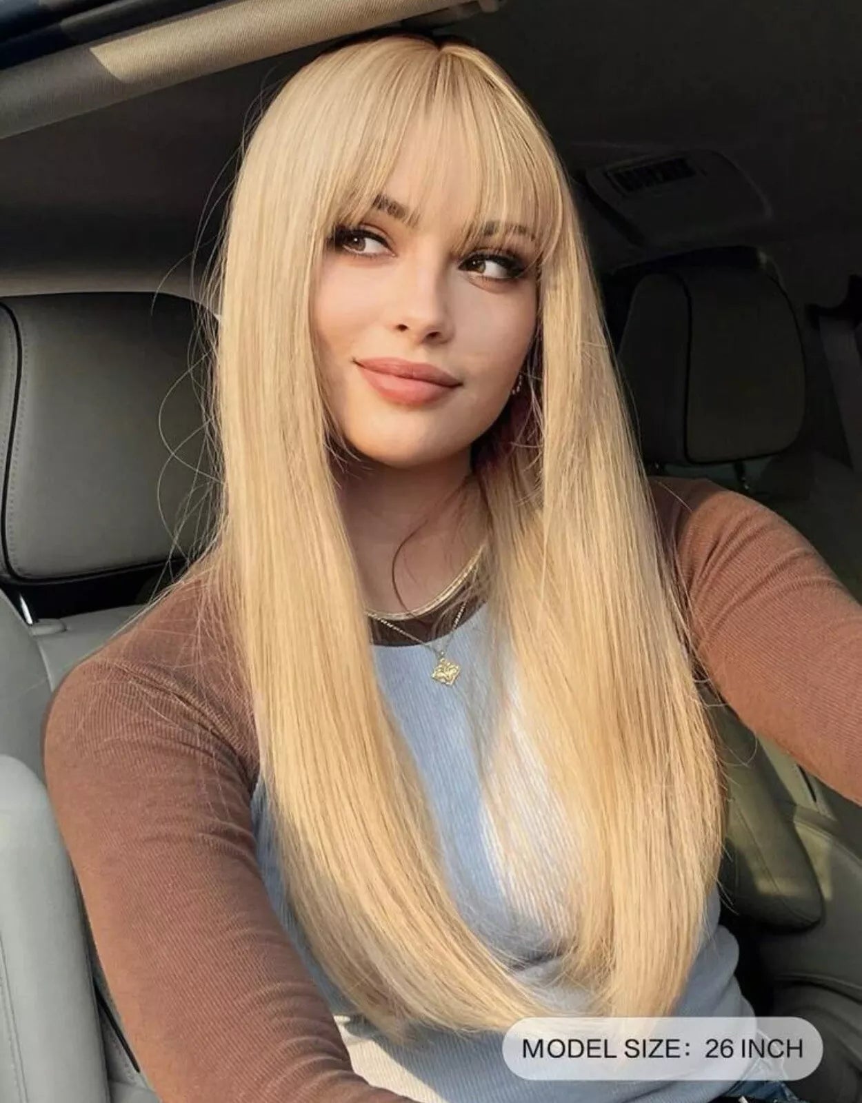 Blonde wig bangs