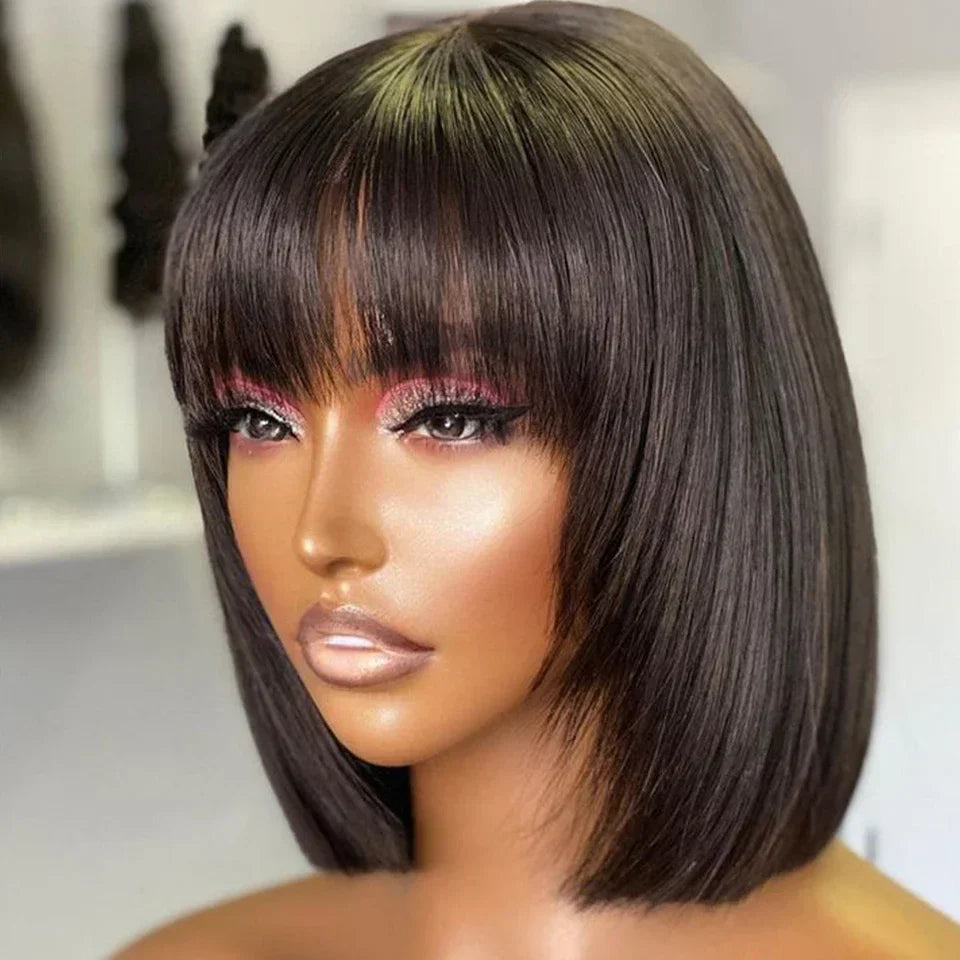 Chic bob wig with bangs