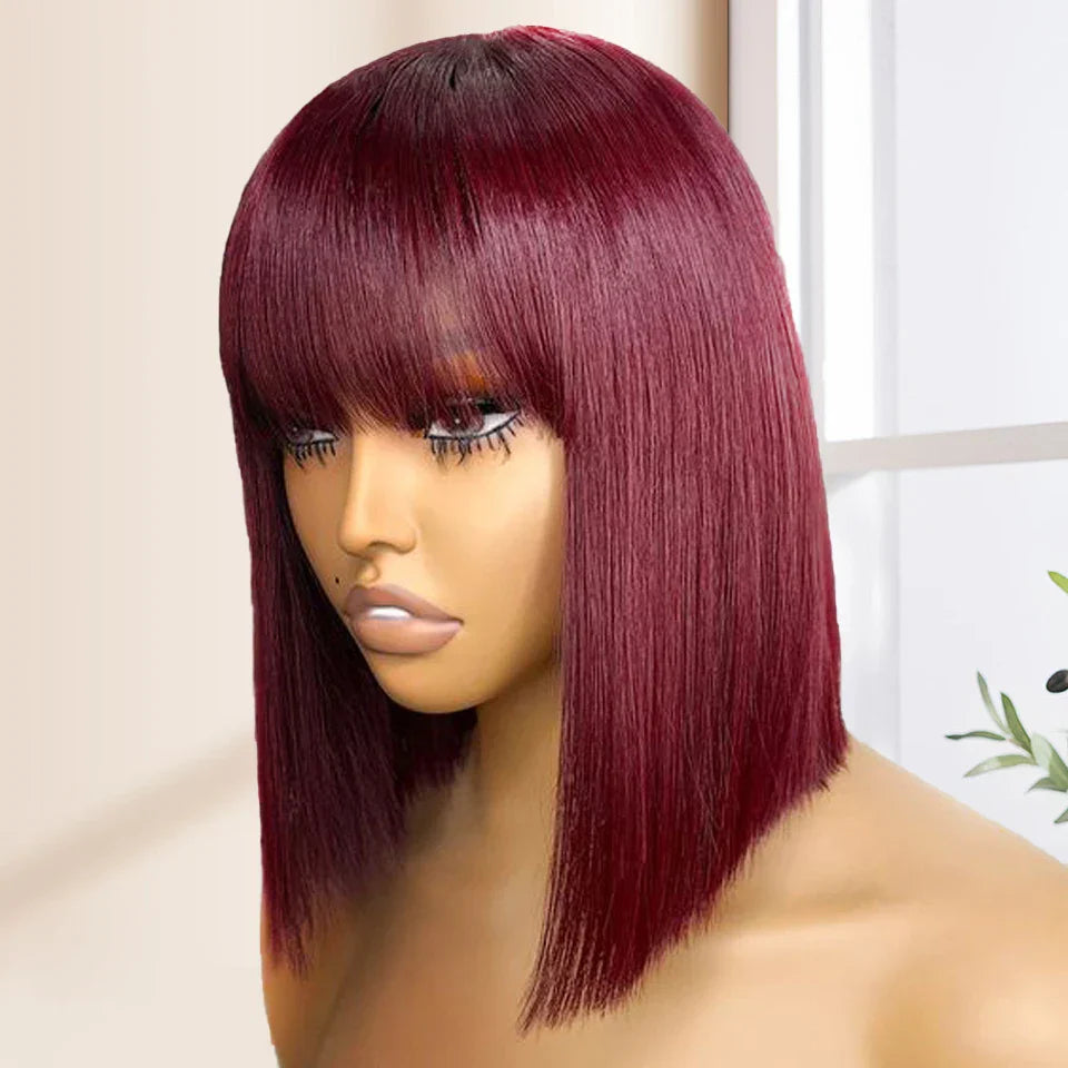 Chic bob wig with bangs