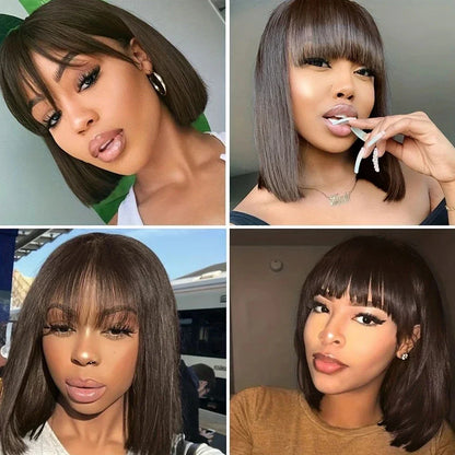 Chic bob wig with bangs