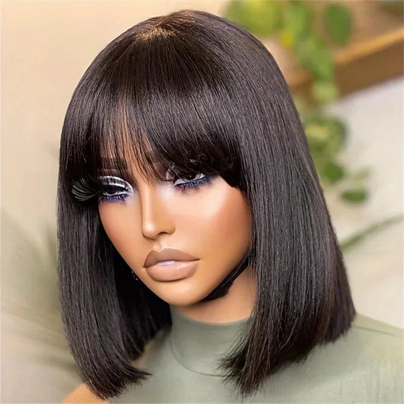 Chic bob wig with bangs