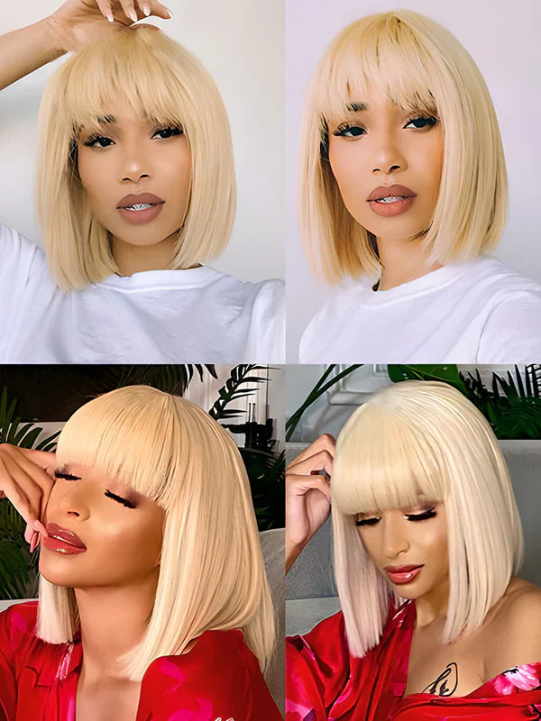 Natural glam blonde bob wig